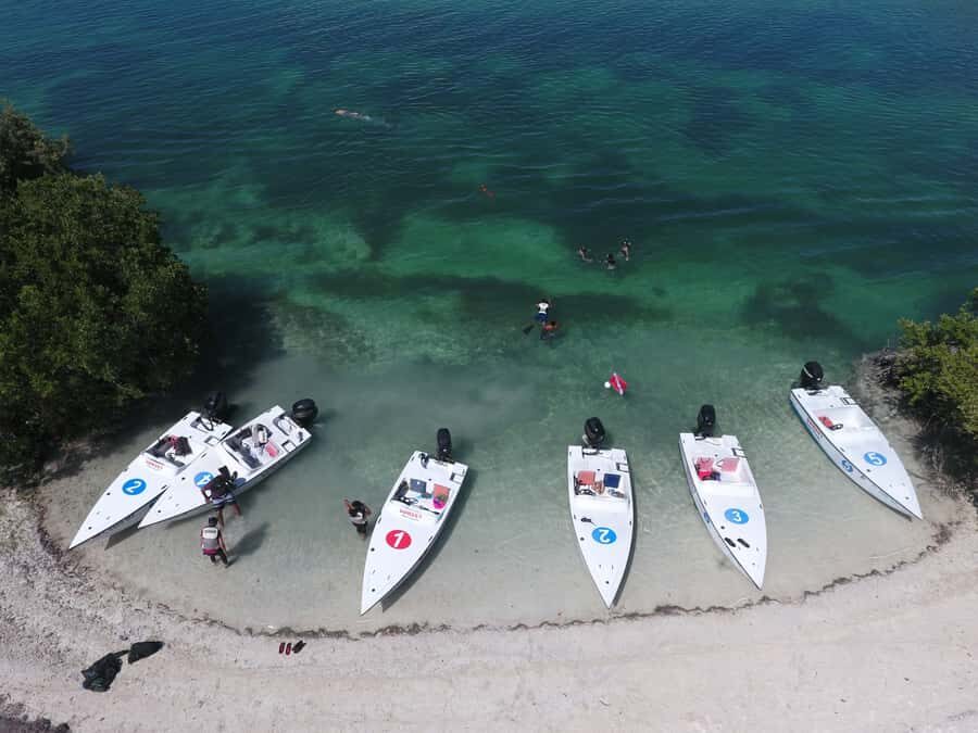 Key West: Eco Safari Sandbar Tour with Snorkeling - Getting underway at Cow Key Marina (and learning the boat fast)