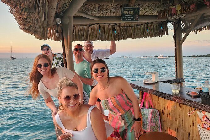 Key West: Private Sunset Cruise on an Authentic Tiki Bar Boat - BYOB setup: ice, cups, blender, and Bluetooth music control your vibe
