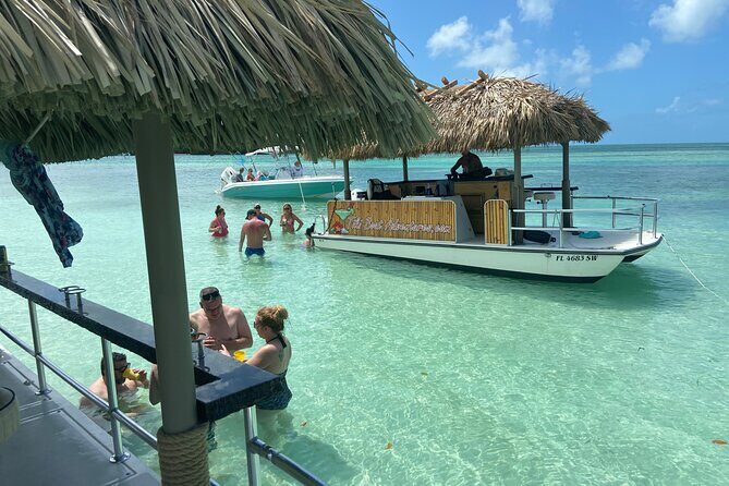 Key West Tiki Bar Boat to Popular Sand Bar with Turquoise Waters - A Tiki Bar Boat Day That Actually Feels Like Key West