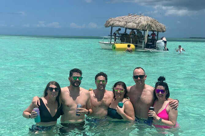 Key West Tiki Bar Boat to Popular Sand Bar with Turquoise Waters - Sandbar Time at Jewfish Basin: Swim, Snorkel, Shell, or Chill