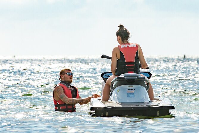 The Original Key West Island Jet Ski Tour from Barefoot Billy's - First splash: the Yamaha safety setup and south-end launch